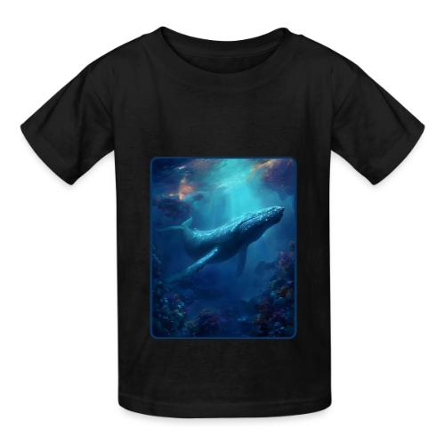 Humpback Whale Ocean Reef Design - Heavyweight Kid's T-Shirt