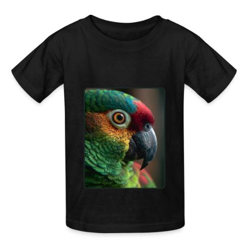 Colorful Parrot Close-Up Design - Heavyweight Kid's T-Shirt