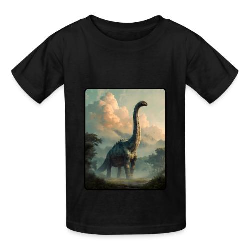 Brachiosaurus Prehistoric Scene Design - Heavyweight Kid's T-Shirt