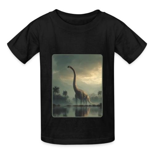 Brachiosaurus Misty Lake Design - Heavyweight Kid's T-Shirt