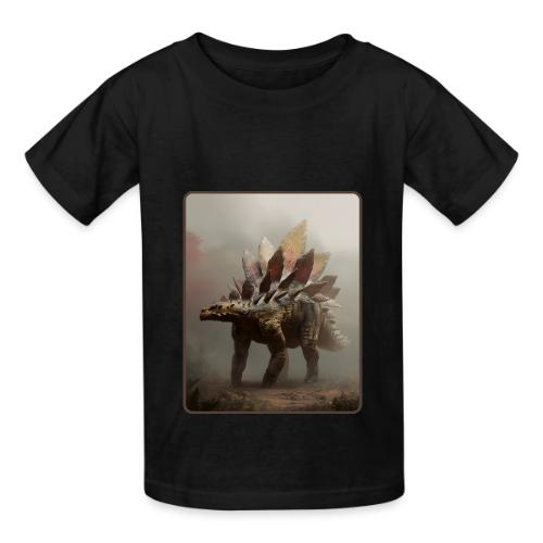 Stegosaurus Misty Forest Design - Heavyweight Kid's T-Shirt