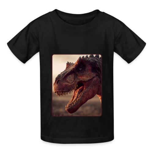 T Rex Roaring Close-Up Design - Heavyweight Kid's T-Shirt