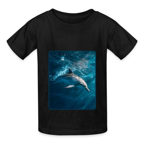 Dolphin Sunlit Ocean Serenity Design - Heavyweight Kid's T-Shirt