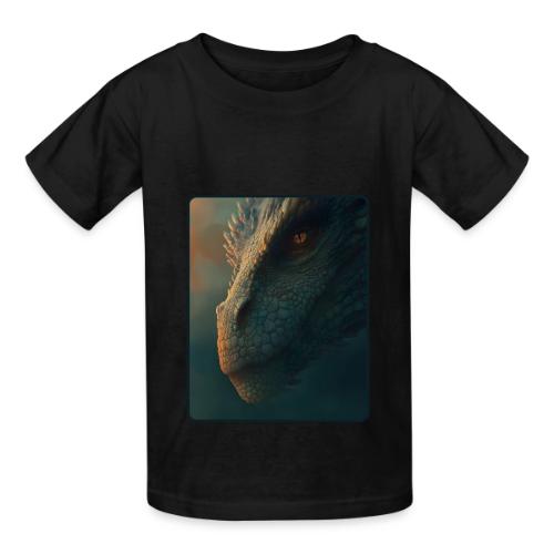 Golden Eye Dragon Close-Up Design - Heavyweight Kid's T-Shirt