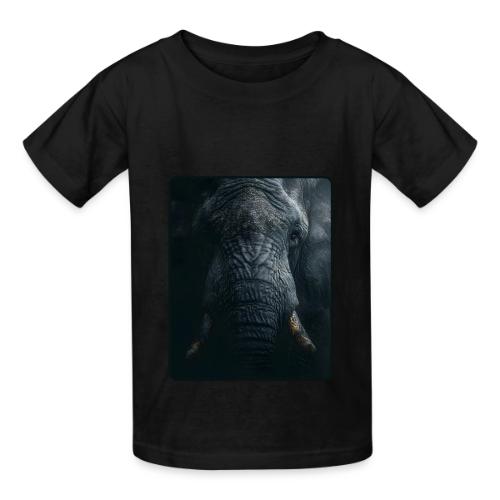 Shadow Elephant Intense Eyes Design - Heavyweight Kid's T-Shirt