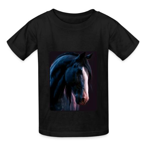 Noble Horse Cinematic Portrait Design - Heavyweight Kid's T-Shirt