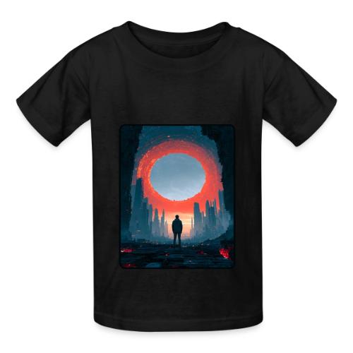 Cosmic Portal Future City Design - Heavyweight Kid's T-Shirt