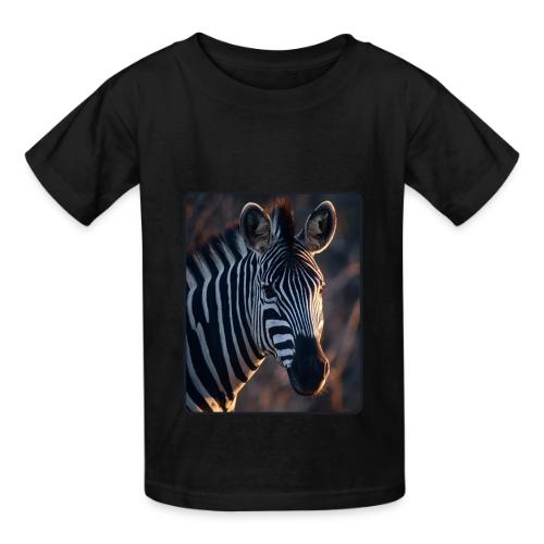 Majestic Zebra Sunset Portrait Design - Heavyweight Kid's T-Shirt