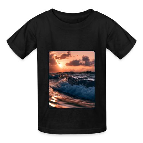 Golden Sunset Ocean Wave - Heavyweight Kid's T-Shirt