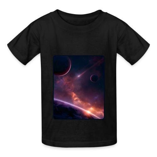Cosmic Sunset Nebula Space Art - Heavyweight Kid's T-Shirt