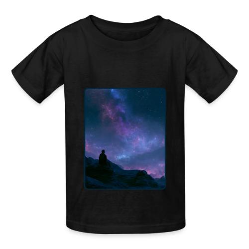 Stargazer Nebula Night Sky Art - Heavyweight Kid's T-Shirt