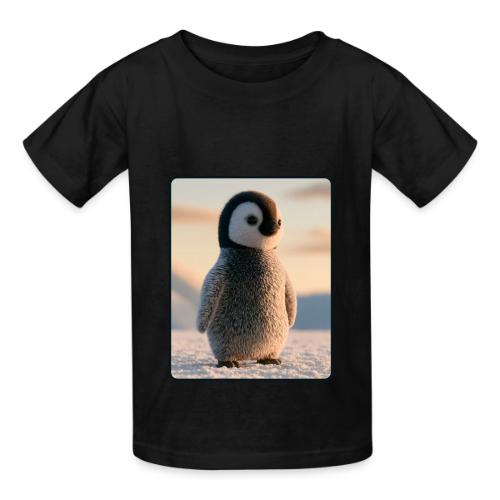 Cute Penguin Chick Sunrise Design - Heavyweight Kid's T-Shirt