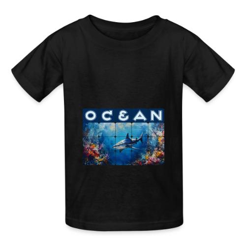 Ocean: Synthwave Shark - Heavyweight Kid's T-Shirt