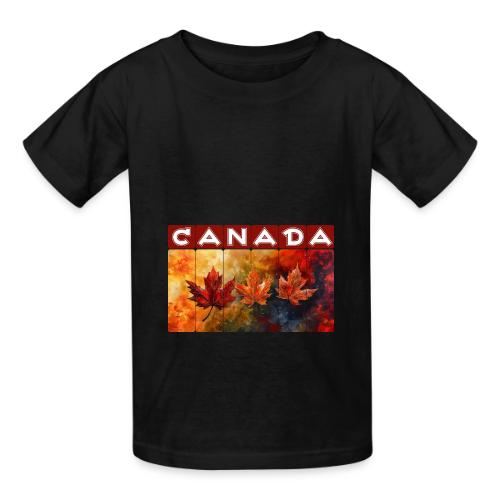 Painted Canada Leaves - Heavyweight Kid's T-Shirt