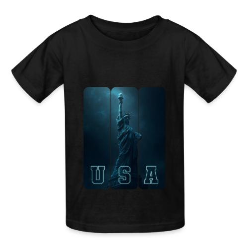 Neon Liberty USA Triptych - Heavyweight Kid's T-Shirt