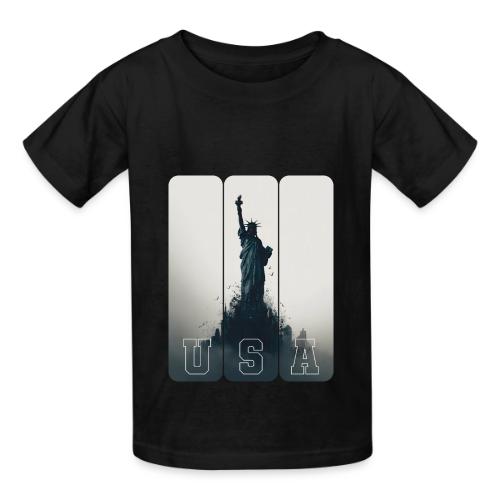 USA: Liberty Rising Over Manhattan - Heavyweight Kid's T-Shirt