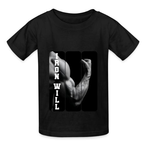 Bodybuilding: Iron Will - Heavyweight Kid's T-Shirt