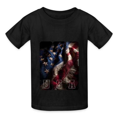 USA: Worn Stars and Stripes - Heavyweight Kid's T-Shirt