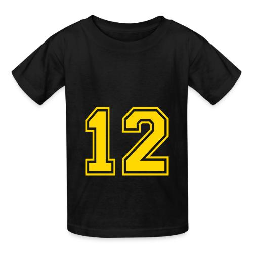 Number 12 in a classic athletic collegiate font - Heavyweight Kid's T-Shirt