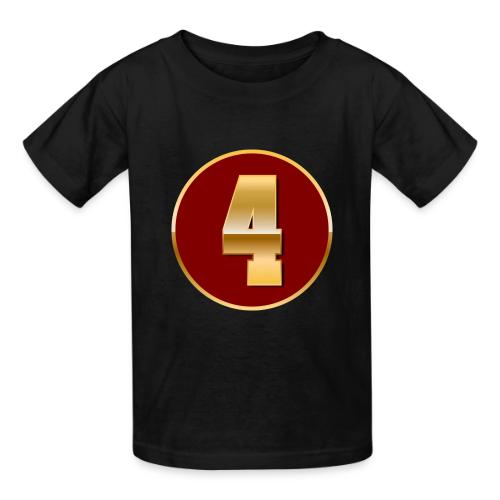 Number 4 in Gold Varsity Font - Heavyweight Kid's T-Shirt