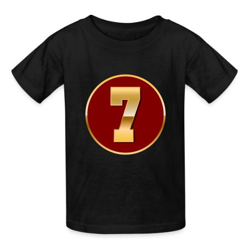 Number 7 in Gold Varsity Font - Heavyweight Kid's T-Shirt