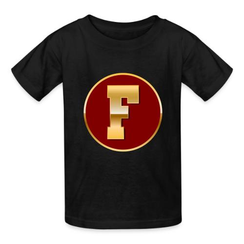 Letter F – Capital Varsity Alphabet Monogram - Heavyweight Kid's T-Shirt