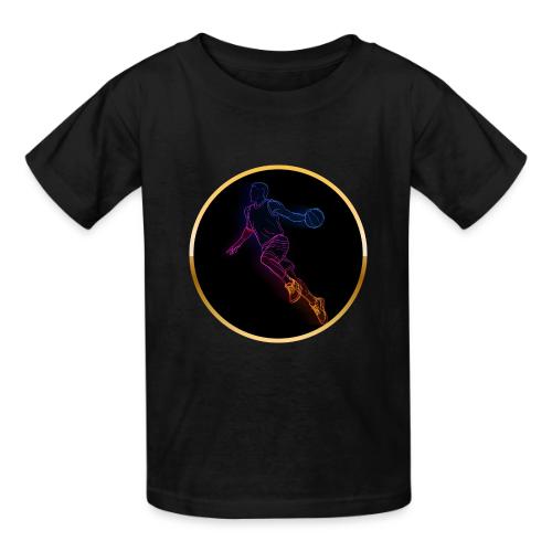 Basketball: Neon Jump Shot - Heavyweight Kid's T-Shirt