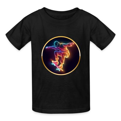 Skateboarding: Midnight Neon Skater - Heavyweight Kid's T-Shirt
