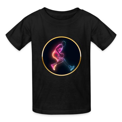 Basketball: Golden Court Glow - Heavyweight Kid's T-Shirt