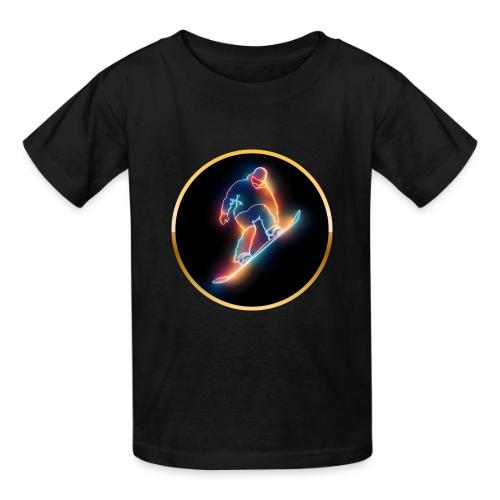 Golden Neon Snowboard - Heavyweight Kid's T-Shirt