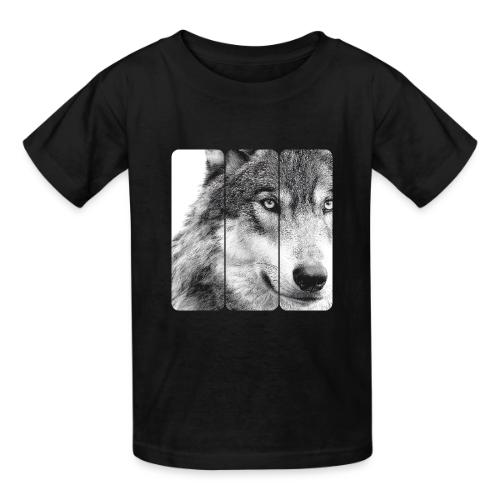 Wolf Face Triptych: Silent Alpha - Heavyweight Kid's T-Shirt