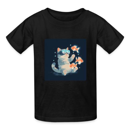 Cat: VR Fish Chase - Heavyweight Kid's T-Shirt