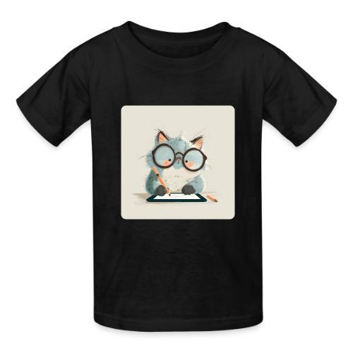 Creative Cat Digital Artist Illustration - Heavyweight Kid's T-Shirt