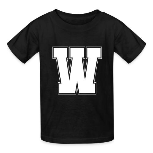 White Letter W – Varsity Alphabet Monogram - Heavyweight Kid's T-Shirt