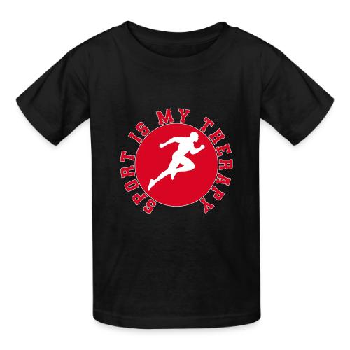Sport Is My Therapy – Running Motivation Badge - Heavyweight Kid's T-Shirt