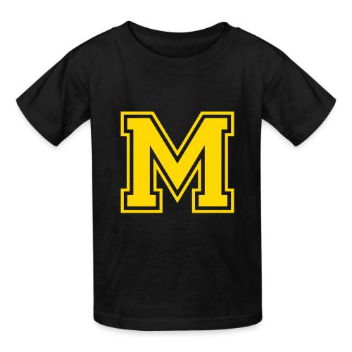 Letter M – Capital Athletic Alphabet Monogram - Heavyweight Kid's T-Shirt