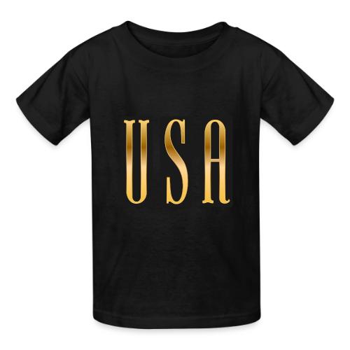 USA Gold Monolith - Heavyweight Kid's T-Shirt