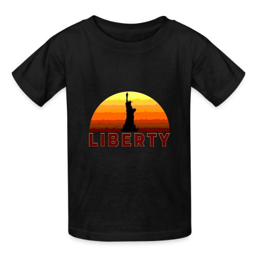 USA: Sunset Liberty Bold - Heavyweight Kid's T-Shirt