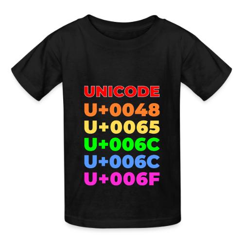 Hello, in unicode - Heavyweight Kid's T-Shirt