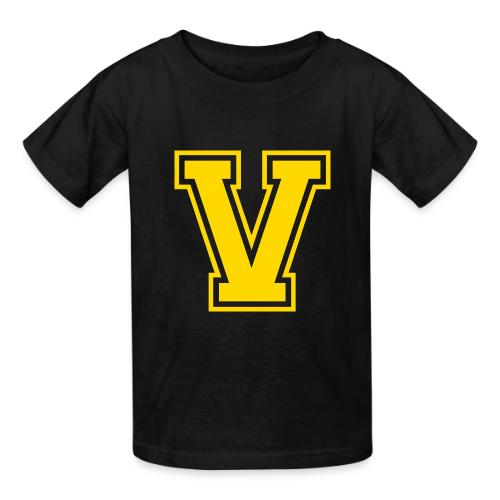 Letter V – Capital Athletic Alphabet Monogram - Heavyweight Kid's T-Shirt