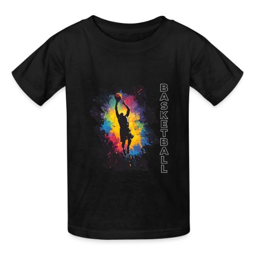 High Energy Basketball Paint Splatter Art - Heavyweight Kid's T-Shirt