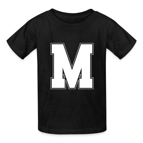 White Letter M – Varsity Alphabet Monogram - Heavyweight Kid's T-Shirt