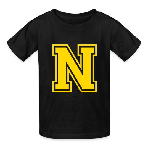 Letter N – Capital Athletic Alphabet Monogram - Heavyweight Kid's T-Shirt
