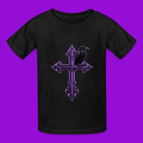 Gothix Raven Cross - Heavyweight Kid's T-Shirt
