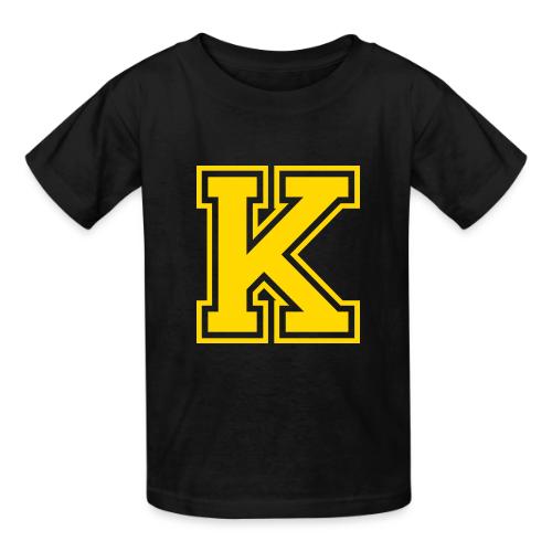 Letter k – Capital Athletic Alphabet Monogram - Heavyweight Kid's T-Shirt