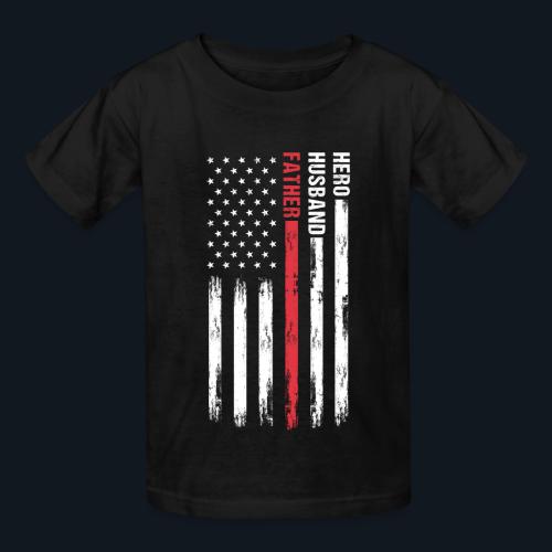 American Best Dad Hero Husband Father - Heavyweight Kid's T-Shirt