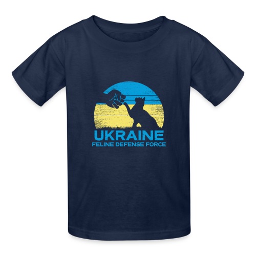 Retro Ukraine Feline Defense Force - Hanes Youth T-Shirt