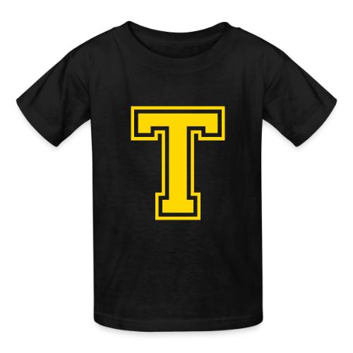 Letter T – Capital Athletic Alphabet Monogram - Heavyweight Kid's T-Shirt