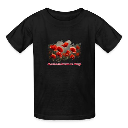 Remembrance Day with poppies - Heavyweight Kid's T-Shirt