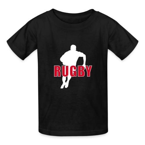 Bold Rugby Action Silhouette - Heavyweight Kid's T-Shirt
